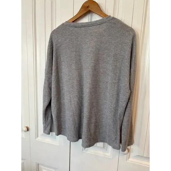 Calvin Klein Gray Waffle Knit Tee Size Large - Picture 2 of 6
